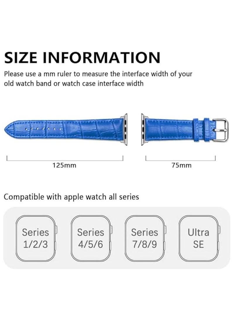 TEMPO Durable Band Compatible with Apple Watch 38mm 40mm 41mm for Men Women, Crocodile Leather ,Waterproof Strap for iWatch Series 10 9 8 7 6 5 4 3 2 1 SE  - Image 4