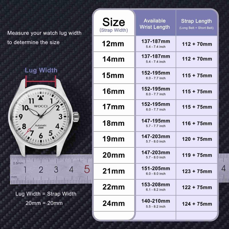 WOCCI 24mm Silicone Watch Band, Quick Release Rubber Replacement Strap with Black Stainless Steel Buckle (Black) - Image 5