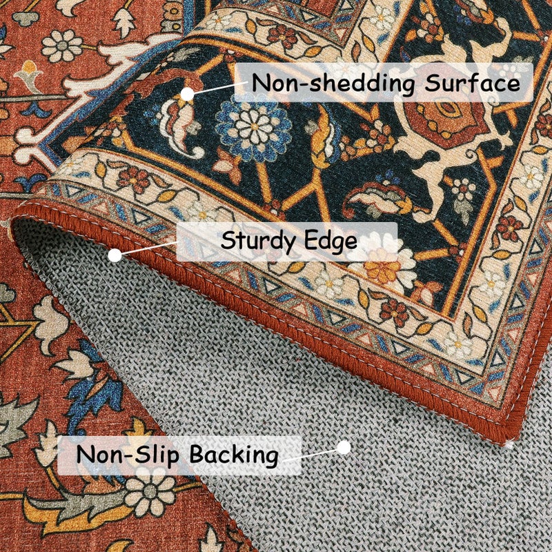 Moynesa Ultra-Thin Washable Area Rug - 2x3 Small Kitchen Rug for Entryway Mat, Oriental Non-Slip Non-Shedding Indoor Floor Carpet for Bathroom Sink Bedroom Living Room Coffee Table Hardwood Floors - Image 2
