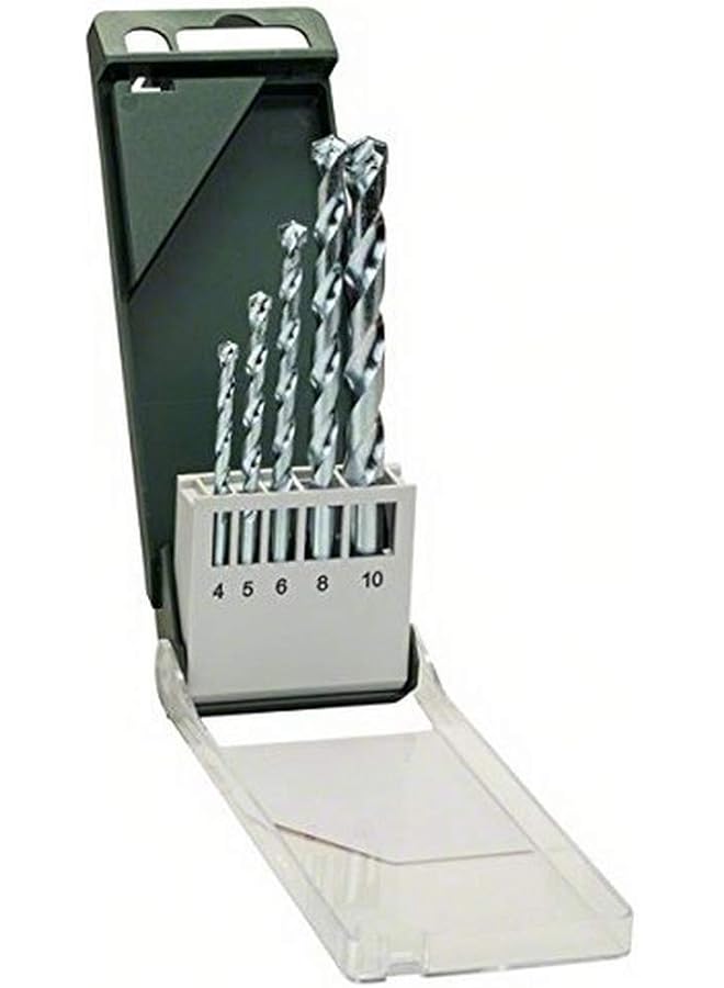 BOSCH Set Of Standard Drill Bits For Economic Drilling Inch All Types Of With Impact Resist And Tungsten Carbide Tip Diameter Mm X Length Mm 4.0X75 5.0X85 6.0X100 8.0X120 10.0X120 5 Pcs - Image 1