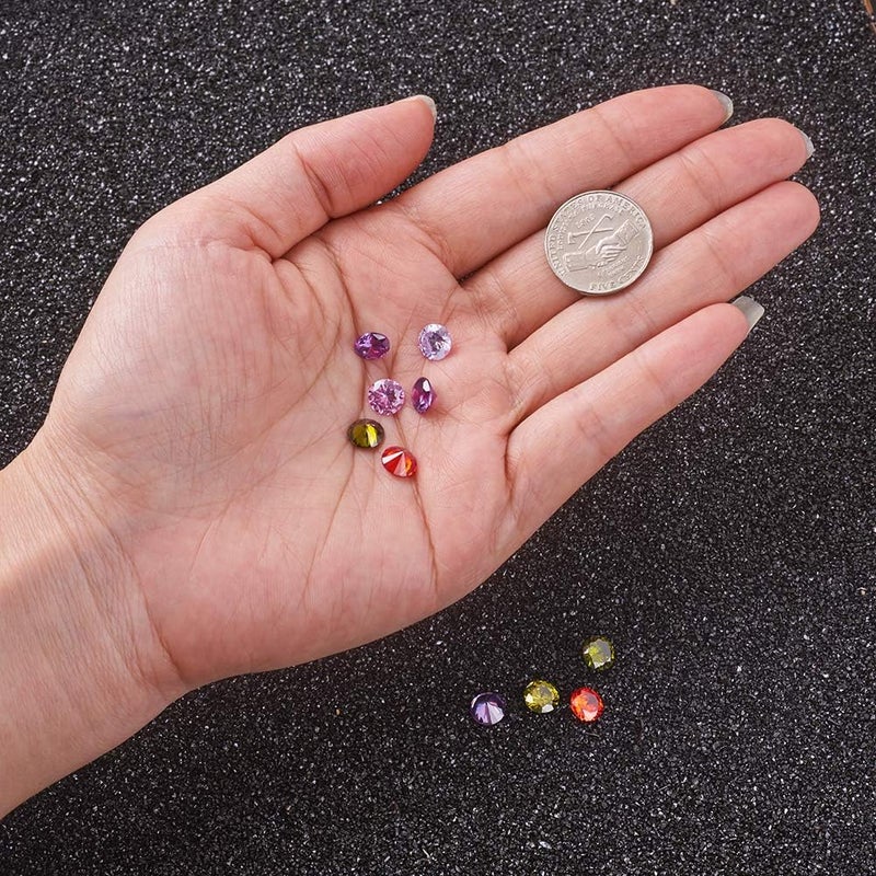 Craftdady 10pcs 7mm Cubic Zirconia Stone Colorful Loose CZ Rhinestone Faceted Cabochons for Earring Bracelet Pendants Jewelry DIY Craft Making - Image 3