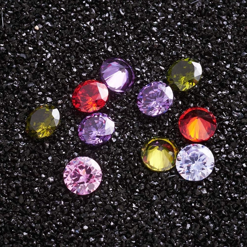 Craftdady 10pcs 7mm Cubic Zirconia Stone Colorful Loose CZ Rhinestone Faceted Cabochons for Earring Bracelet Pendants Jewelry DIY Craft Making - Image 4