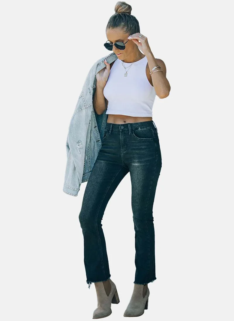 يونيكي Black Slim Fit Clean Look High-Rise Jeans