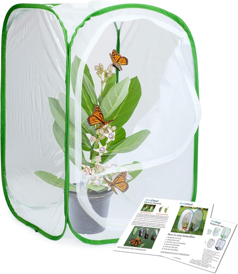 RESTCLOUD 3-Pack Insect and Butterfly Habitat Cage Terrarium Pop-up Butterfly Enclosure (3 x 15.7 x 15.7 x 23.6") - Image 4