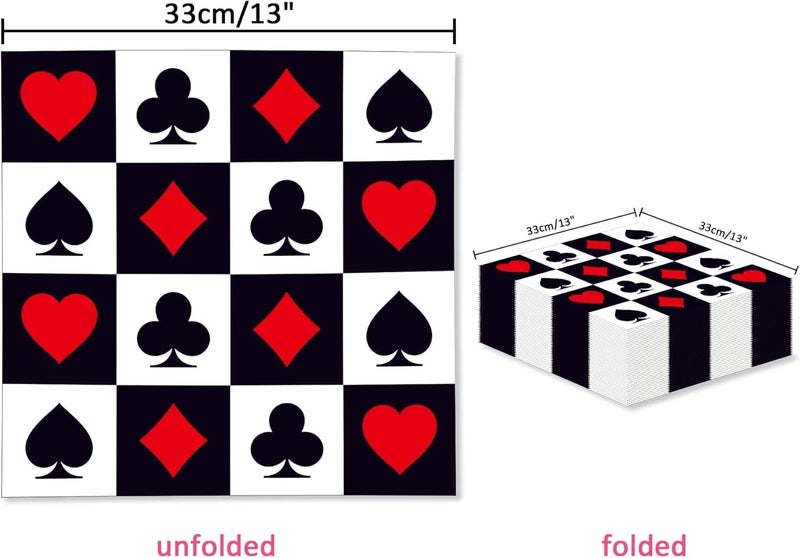 LUDALY Poker Game Printed Luncheon Paper Napkins Casino Theme Party Tableware Napkins (Pack of 20) - Image 2