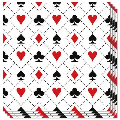 LUDALY Poker Game Printed Luncheon Paper Napkins Casino Theme Party Tableware Napkins (Pack of 20) - Image 1