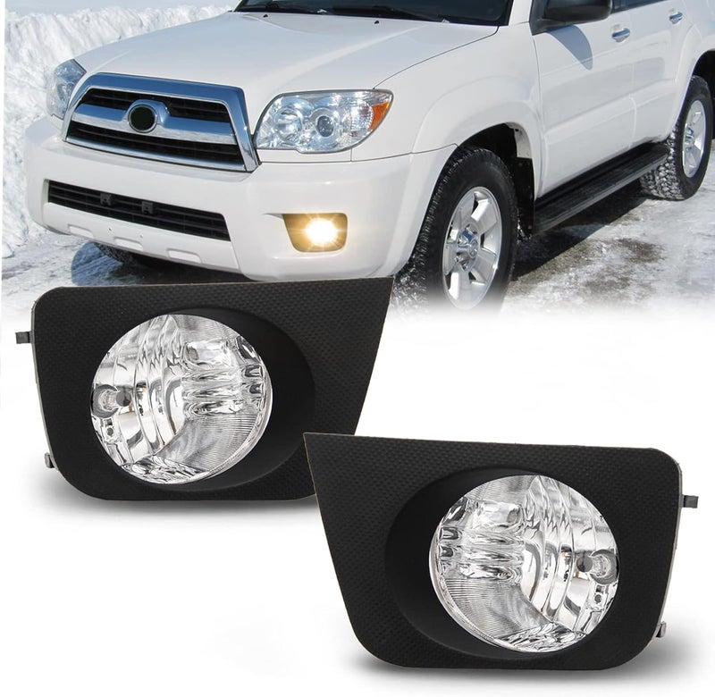 RAPOOSANS Fog Light Assembly Kit for 2006-2009 Toyota 4Runner with Halogen Bulbs - Image 1
