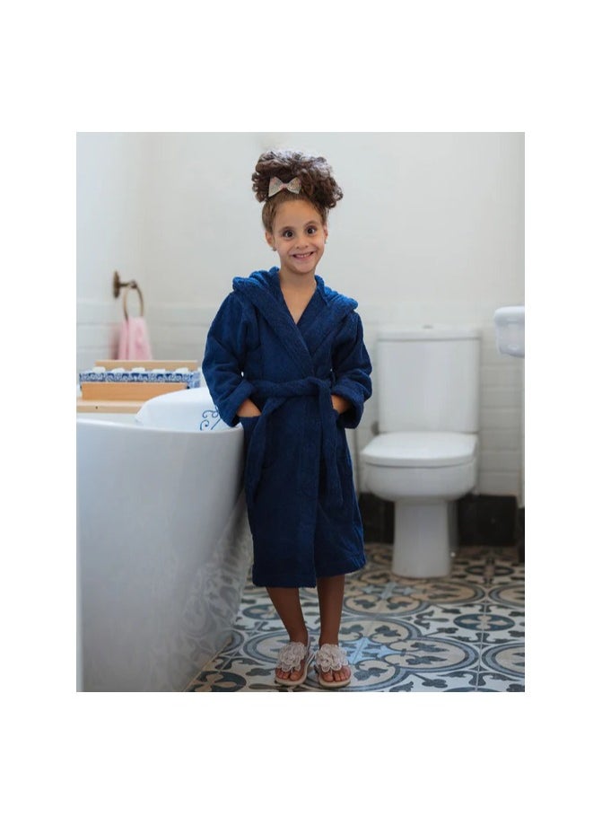 Generic Kids Bathrobe 100% Cotton (navy blue) (16 years)  - Image 1