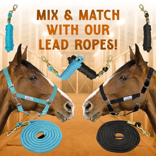 Prairie Horse Supply Nylon Horse Halter, Black - 1 Inch Wide, Horse Halter Adjustable, Horse Harness, Pony Halter, Horse Equipment and Supplies - Ideal for Equestrian Use - Image 4