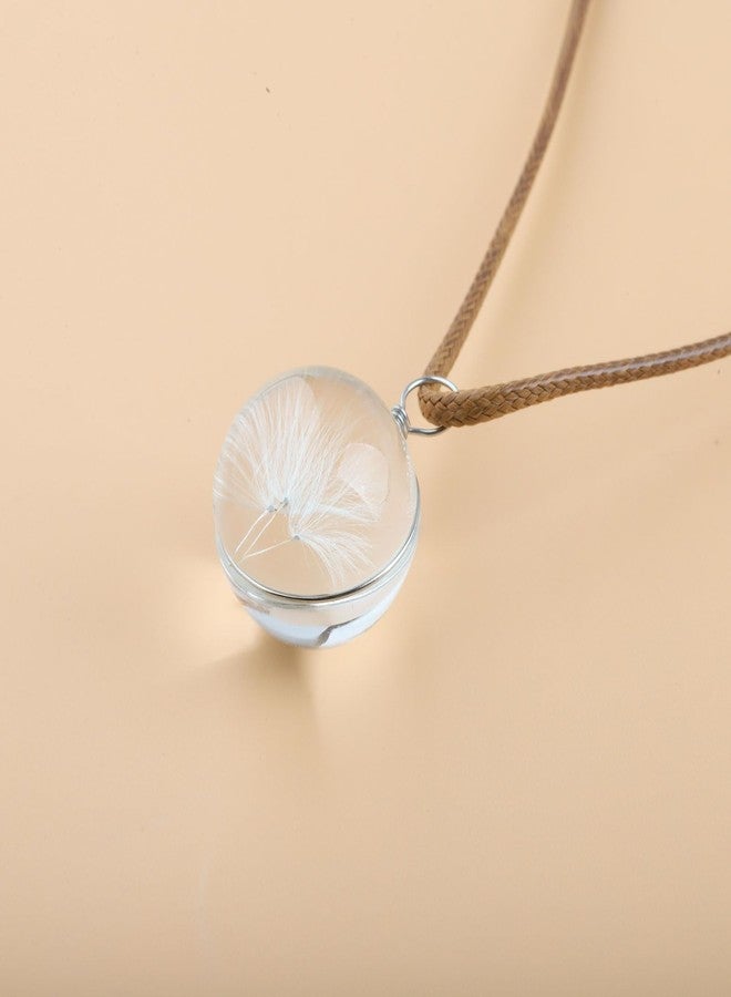 FEELMEM Dandelion Wishes Jewelry Dandelion Seed Pendant Necklace Good Luck Gift New Beginnings Gift - Image 5