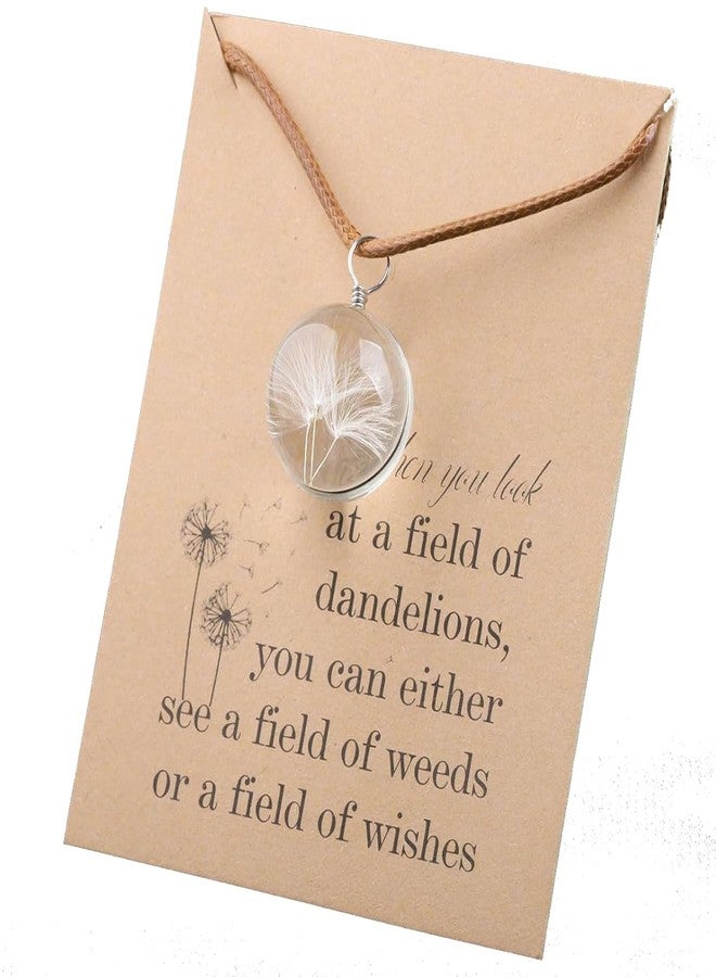 FEELMEM Dandelion Wishes Jewelry Dandelion Seed Pendant Necklace Good Luck Gift New Beginnings Gift - Image 1