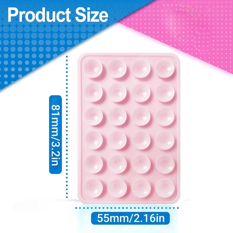 HZYH 2 Pack Silicone Suction Phone Case Mount, Silicon Adhesive Suction Cup Phone Mount, Non Slip Sticky Phone Grip for CellPhone, Strong Grip Holder for Selfies and Videos, Light Pink - Image 2