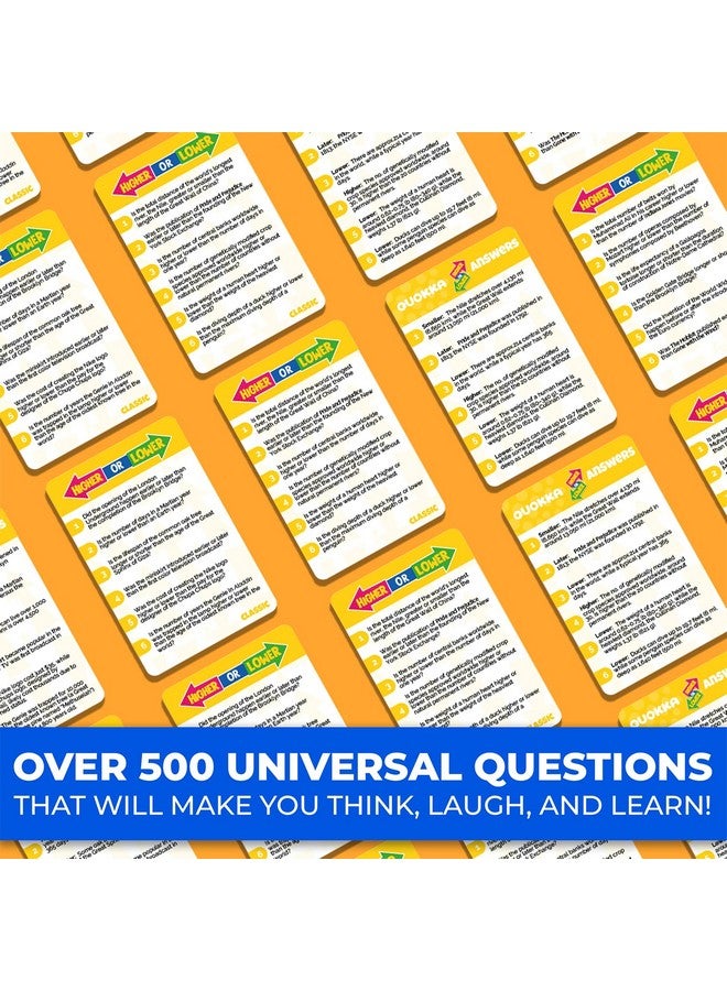 quokka لعبة كواكا التريفيا للألعاب اللوحية للأطفال والبالغين - لعبة لوحية لليلة عائلية مجموعة 4x بطاقات تريفيا أعلى أو أقل | تخمين أسئلة ممتعة | سهل التعلم | 2 + لاعبين - تحدى معرفتك العامة - Image 2