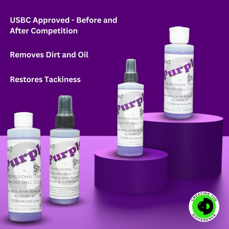 Creating the Difference That Purple Stuff Professional Grade Bowling Ball Cleaner | USBC Approved | Removes Dirt & Oil | Restores Tackiness and Performance (8 oz Flip Top) - Image 4