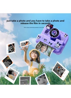 Generic Children's Camera Can Take Pictures And Print Color Non-toys Directly Out Of The Photo Girl Birthday Gift 8-Color:Purple Polaroid-a9600w--gift Bag Sticker Brush  - Image 4