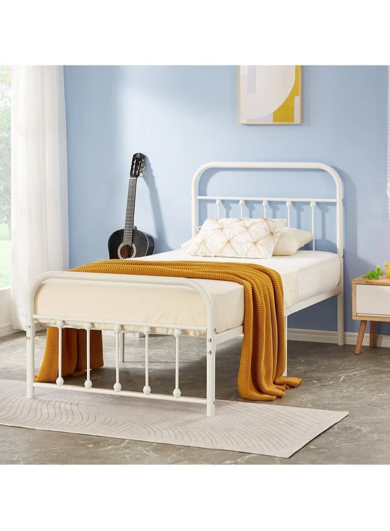 Crest J Durable metal bed for one person, white, 190 cm * 90 cm - Image 3