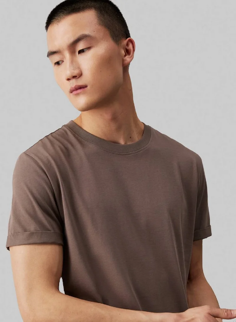 Calvin Klein Jeans Cotton Turn-Up Sleeve T-Shirt