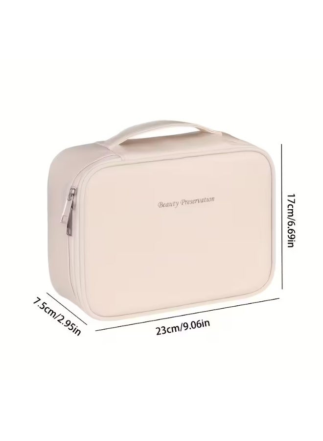 شي إن شنطة مكياج احترافية مقسمة للسفر - منظم مستحضرات تجميل بسعة كبيرة مع جيوب للفرش وشبكة تخزين - أسود - Image 4