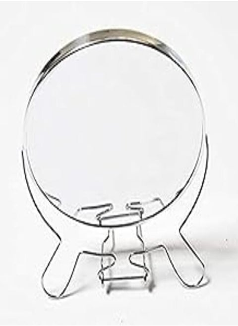 Double Sided Mirror Round On Stand Steel (18cm)