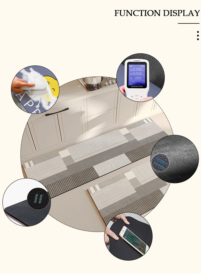 DUNISO 2 PCS  Kitchen Mats and Rugs Set , Non Slip Heavy Duty Standing Mat, Quick Dry Diatom Mud Floor Mat,  Extra Soft and Absorbent Floor Mats for  Kitchen, Bath, Office, Laundry(40*60cm+40*120cm) - Image 4