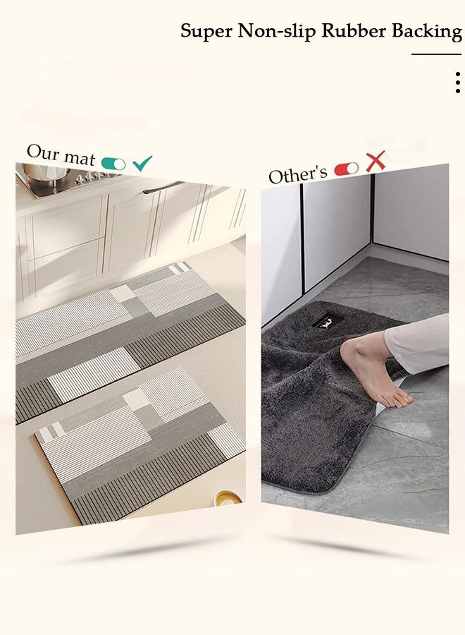DUNISO 2 PCS  Kitchen Mats and Rugs Set , Non Slip Heavy Duty Standing Mat, Quick Dry Diatom Mud Floor Mat,  Extra Soft and Absorbent Floor Mats for  Kitchen, Bath, Office, Laundry(40*60cm+40*120cm) - Image 3