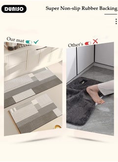 DUNISO 2 PCS  Kitchen Mats and Rugs Set , Non Slip Heavy Duty Standing Mat, Quick Dry Diatom Mud Floor Mat,  Extra Soft and Absorbent Floor Mats for  Kitchen, Bath, Office, Laundry(40*60cm+40*120cm)  - Image 3