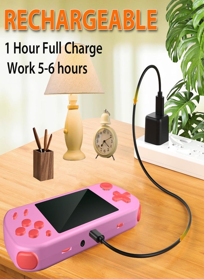 BEICO Handheld Games for Kids Adults with Built in 268 Classic Retro Video Games,3.0'' Color Screen Rechargeable Portable Arcade Gaming Player,Boys Girls Travel Electronics Toys Birthday Gift (B-Pink) - Image 3