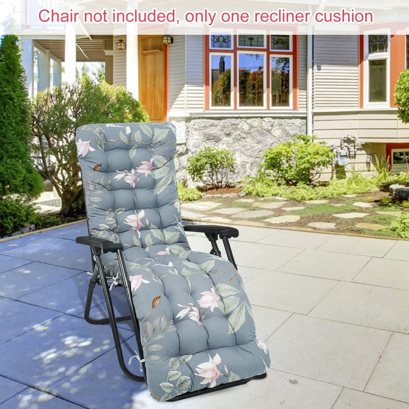 ODOMY Sun Lounger Cushions Only Replacement Garden Recliner Cushion with Non-Slip Hood Portable Sunloungers Cushion Pad for Indoor Outdoor Sunlounger Sunbed Chaise Recliner Lounge Chair (#5) - Image 2