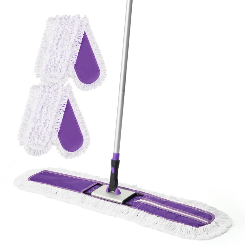 Yocada 36 inch Commercial Dust Mop Industrial Floor Mop for Cleaning Office Garage Hardwood Warehouse Factory Mall Deck 59 Inch Long Total 2 Pads - Image 1