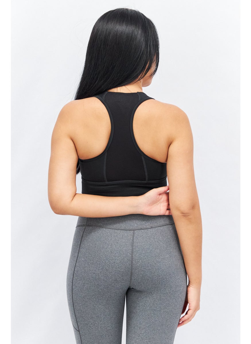 Reebok Women Sportswear Fit Brand Logo Sports Bra, Black  - Image 4