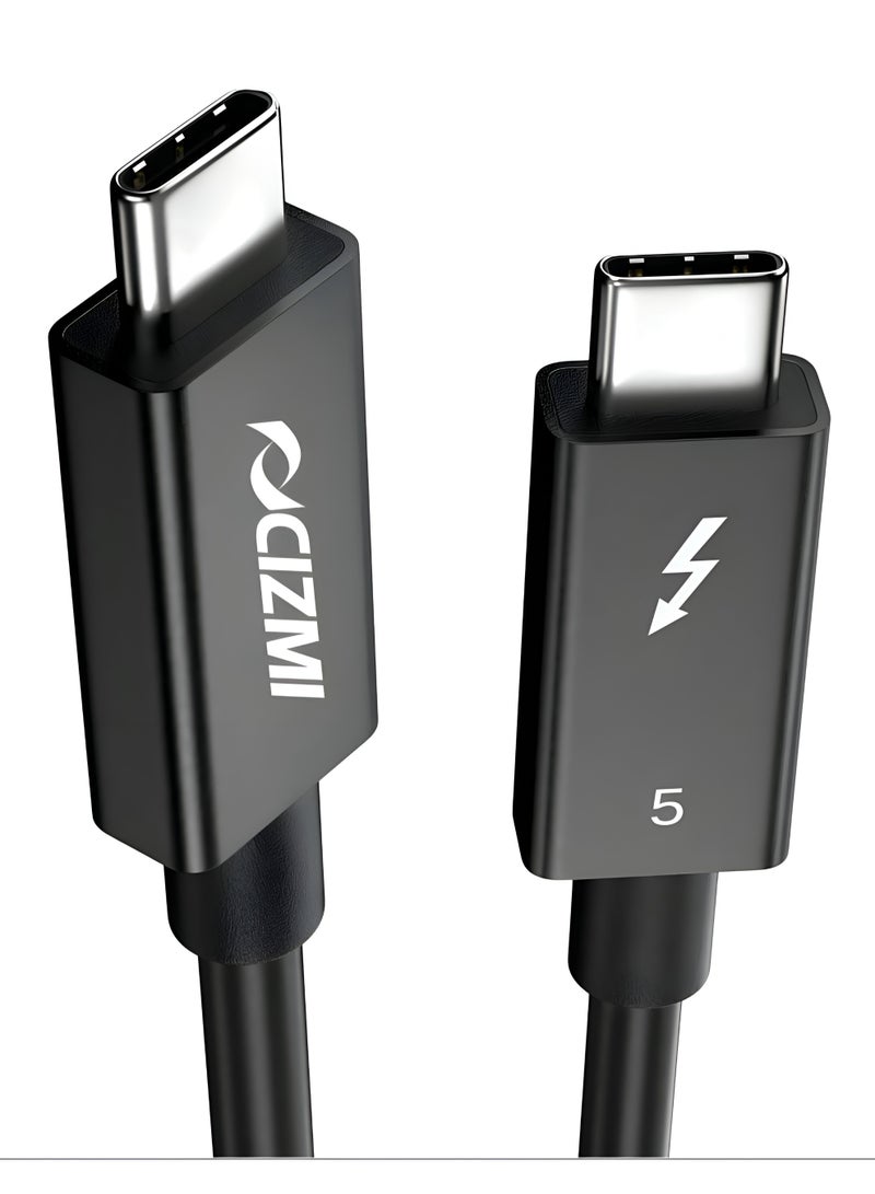 سيزمي ✦ CIZMI كابل USB-C Coaxial عالي الأداء Thunderbolt 5 بسرعة 80Gbps وقدرة 240W | تعزيز حتى 120Gbps | شحن فائق 240W (48V / 5A) EPR PD 3.1 | فيديو 16K@60Hz و8K@120Hz | USB4 Gen4 | متوافق مع iPhone 17، شواحن اللابتوب وغيرها | بطول 1 متر - Image 1