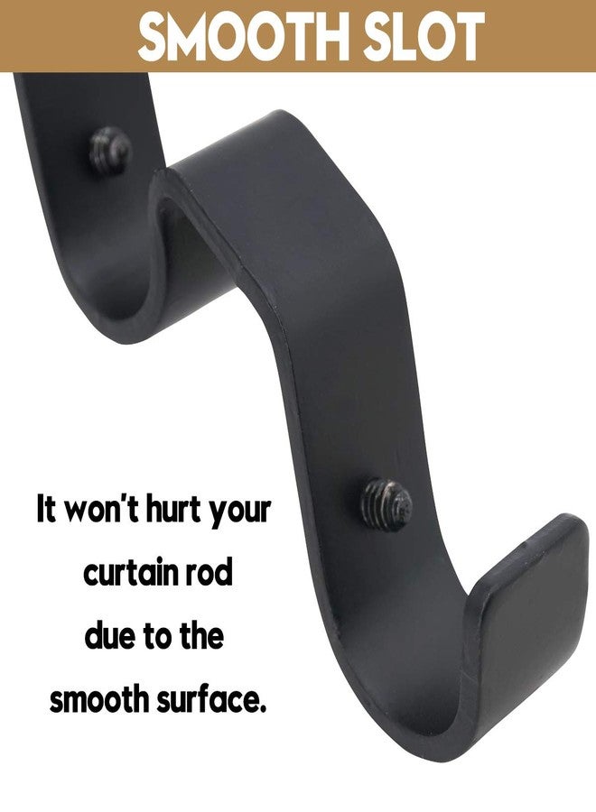 AddGrace Double Curtain Rod Bracket - 6 Pack Adjustable Heavy Duty Holder for 3/4" and 5/8" Rod (Black) - Image 5