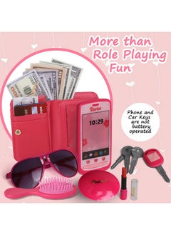 Darice Darice Play Purse for Little Girls, Toddler Purse with Accessories, Fashion Girl Toys, Toy Purse, Handbag, Toy Phone, Pretend Play Makeup, Wallet, & More, Toddler Purses 3 Year Old and Up  - Image 2