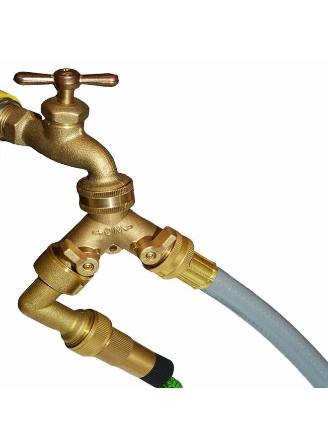 HQMPC Garden Hose Y Valve Connectors Brass Hose Splitter with Solid Brass Handle Brass Y Valve Water Garden Hose Adapter 2 Way Y Valve 3/4" GHT Thread Extra 4 Presure washers (1) - Image 4