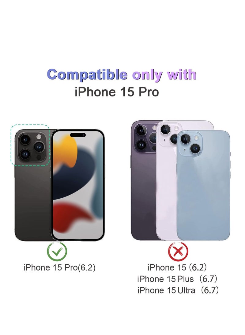 TLAXCA 4 in 1 for iPhone 15 Pro Case, Drop Protection, iPhone 15 Pro Clear Cover with 2 x Tempered Glass Screen Protector 1 x Universal Cell Phone Lanyard Air-Guard Corners Hard Acrylic Back - Image 2