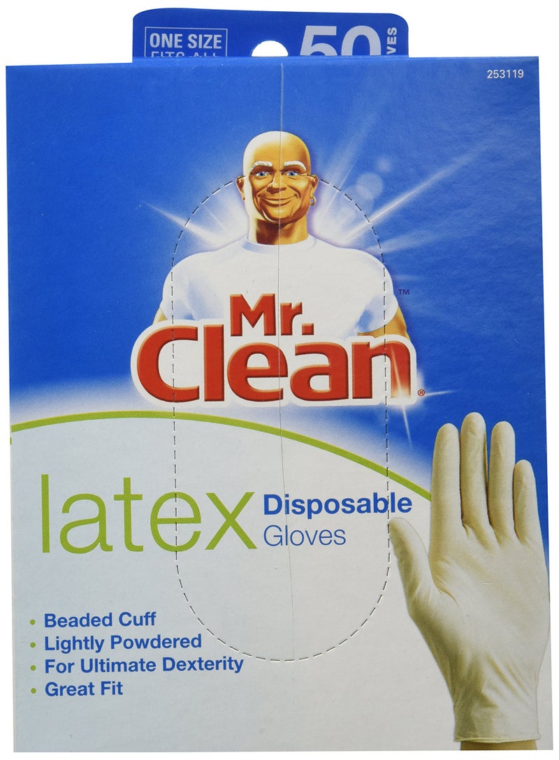 Mr Clean Disposable Latex Glove 50 Count