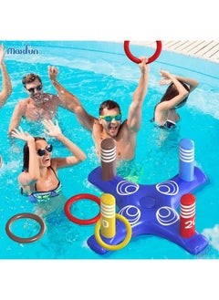 Max Fun Pool Floats Toys Games Set Floating Basketball Hoop Inflatable Cross Ring Toss Pool Game Toys For Kids Adults Swimming Pool Water Game  - Image 5