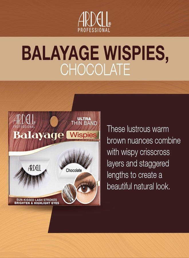 Ardell Balayage Wispies False Eyelashes - Chocolate, Ultra Thin Band for Natural, Wispy Volume, Long-Lasting, Comfortable Wear Lashes, 4-Pack - Image 3