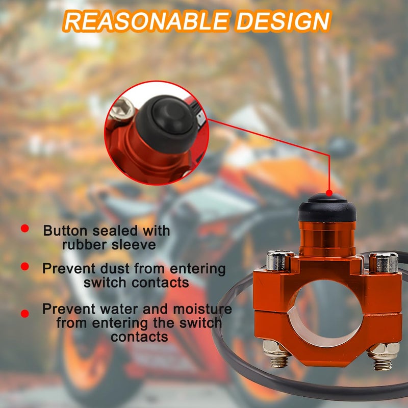 Bittwee CNC Universal Motorcycle Engine Stop Start Kill Switch Button - Image 3