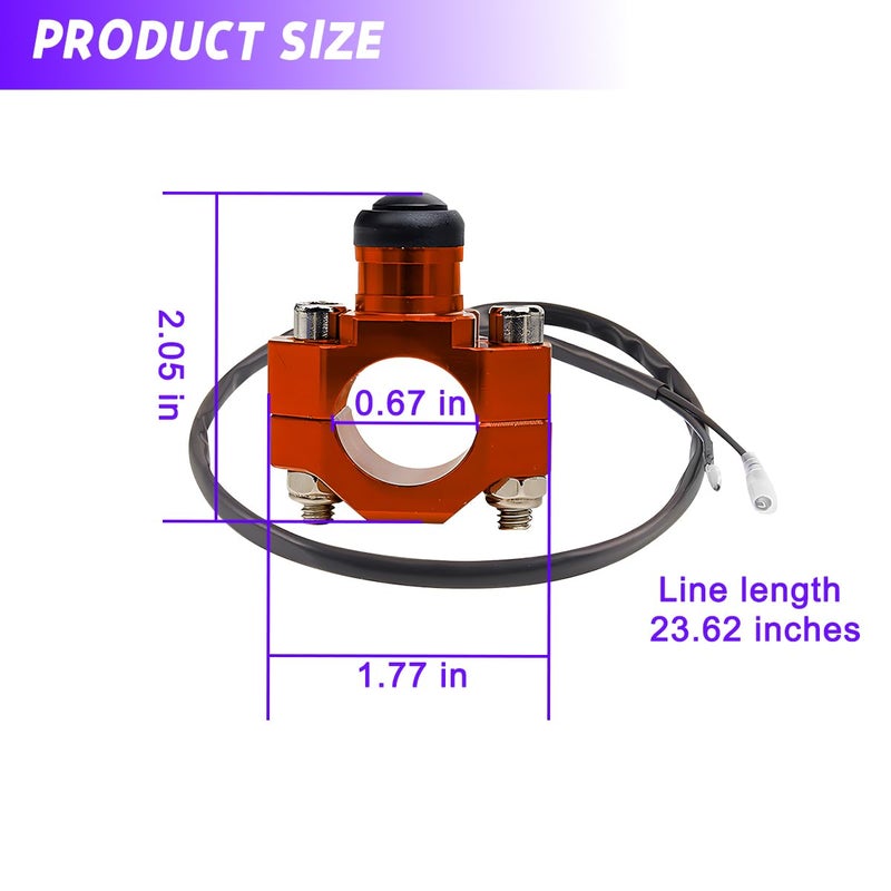 Bittwee CNC Universal Motorcycle Engine Stop Start Kill Switch Button - Image 2