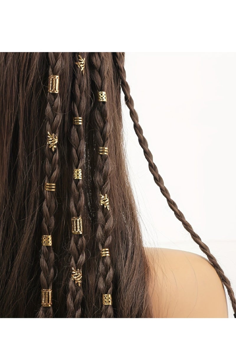 Dark Horse 40PCS Gold Simple Fashion Metal Hollow Braid Ring - Image 1