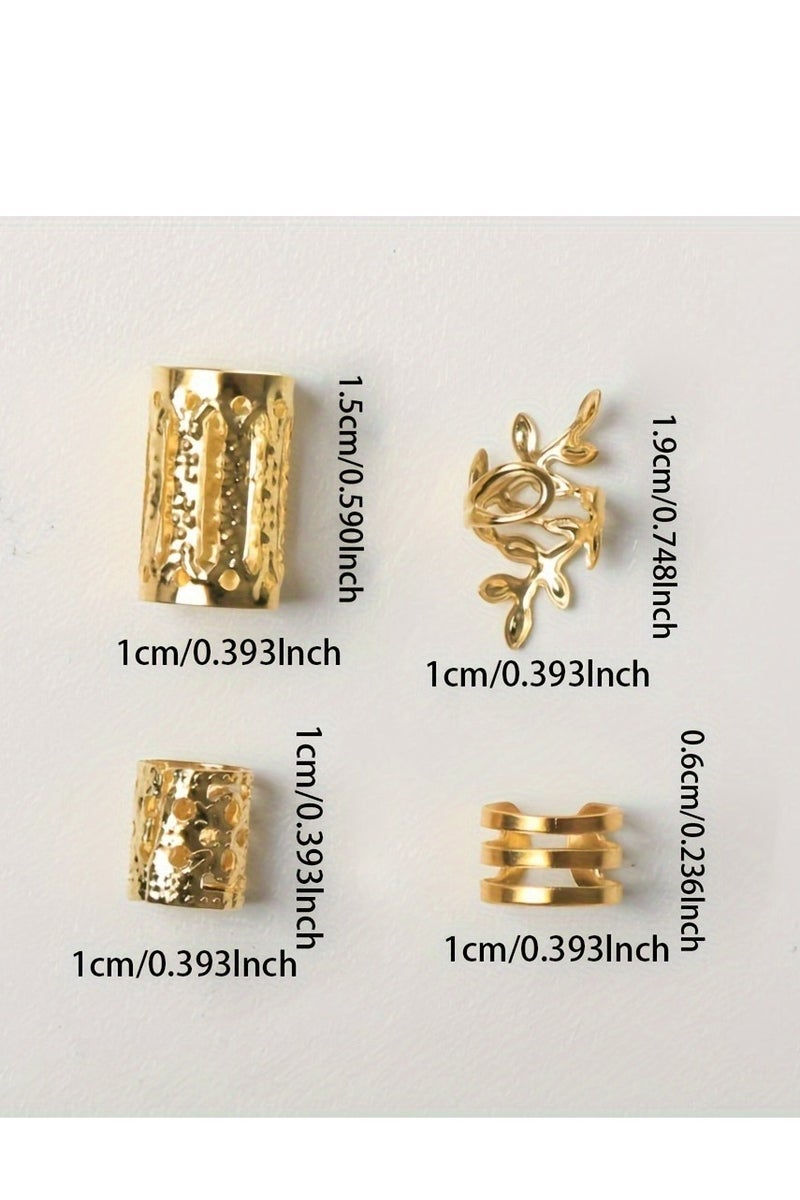 Dark Horse 40PCS Gold Simple Fashion Metal Hollow Braid Ring - Image 2