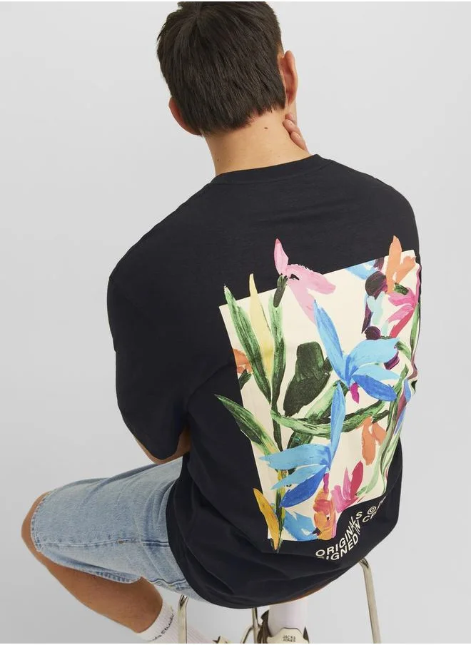 JACK & JONES Relaxed Fit Back Graphic Crew Neck T-Shirt