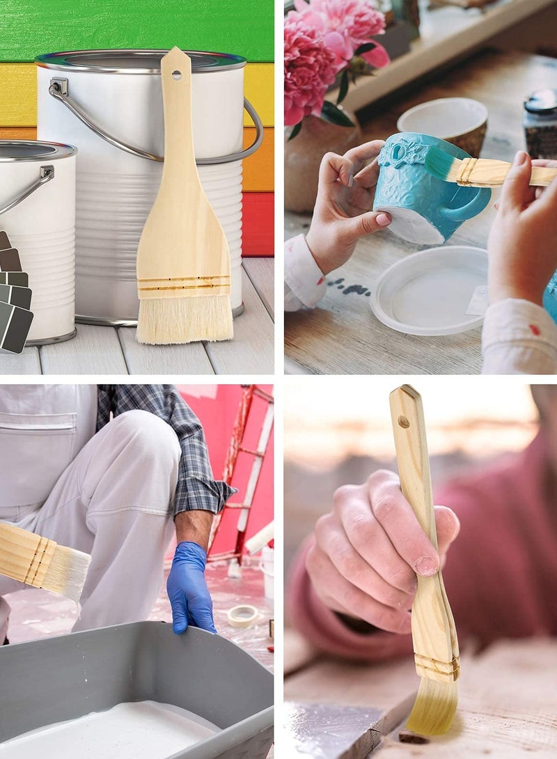 Zikra FlatBrushes Set, Sheep Hair Bristles, Ideal for Watercolor, Ceramic, Pottery Painting, 1 Inch, 2 Inch, 3 Inch - Pack of 6 - Image 3