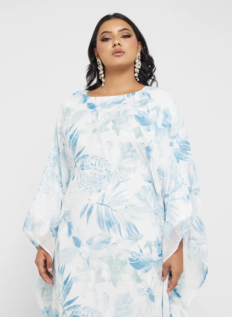 Khizana Plus size floral print kaftan