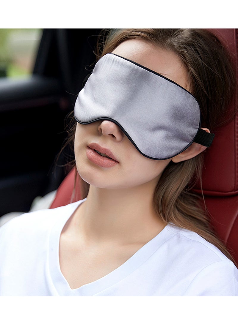19 Momme 100% Pure Mulberry Silk Sleep Eye Masks, Filled with Pure Mulberry Silk, Effective Shading Luxury Eye Shade with Soft Adjustable Strap(Gray) - Image 2