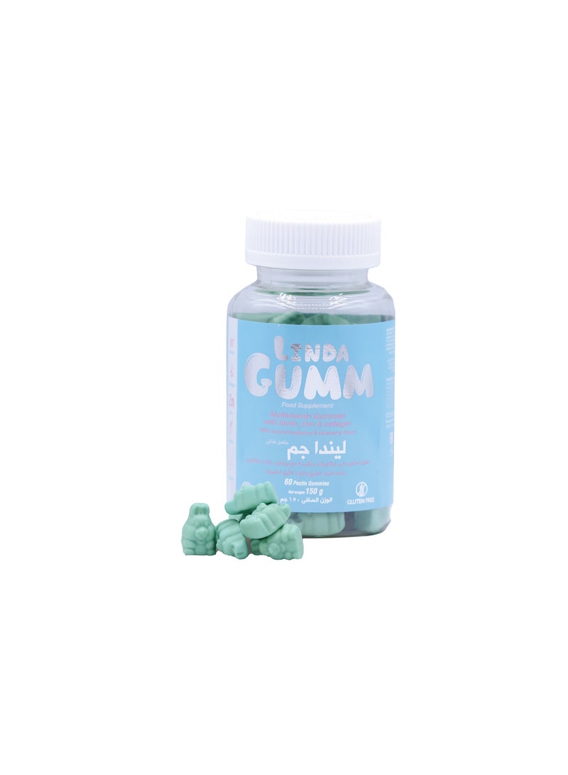 Sulinda Lindagum – Biotin 500 mcg with Vitamins – Blueberry & Raspberry Flavor – 60 Gummies - Image 1