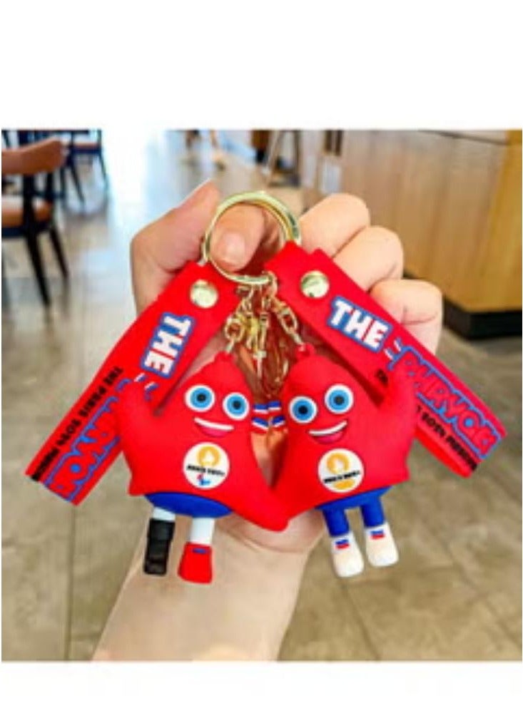 سلسلة مفاتيح فريج التميمة الأولمبية باريس 2024 قطعتين - Image 1