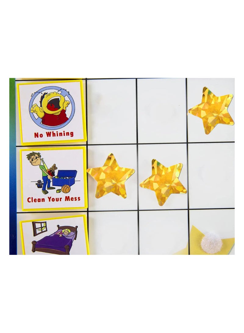 SOLARAE 1.5" Large Holographic Gold Star Stickers for Kids Reward, 500 Pcs Foil Star Metallic Stickers Roll for Behavior Chart, Student Planner and School Classroom Teacher Supplies - Image 4