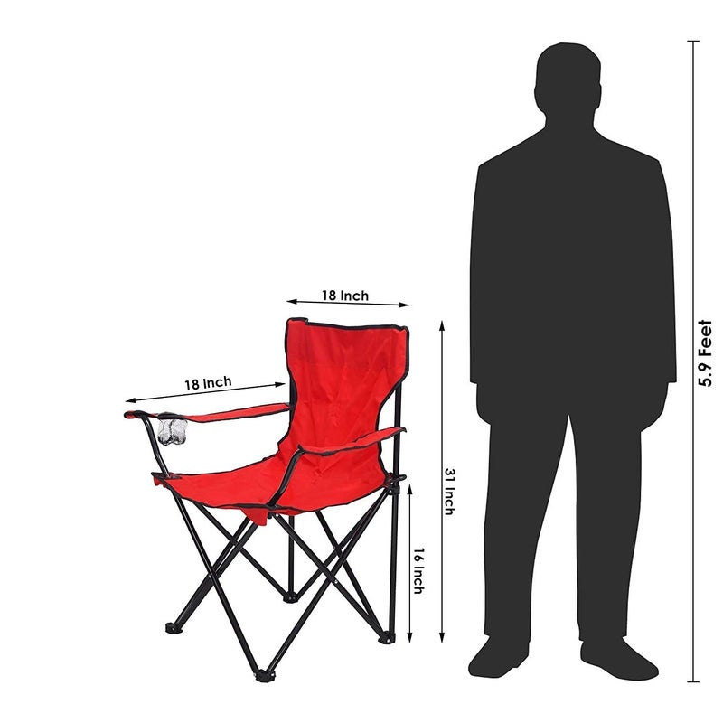 HEBEZON Folding Camping Chair Big Portable Foldable Camping Chair for Fishing Beach Picnic Outdoor MultiColorPack of 1 - Image 2